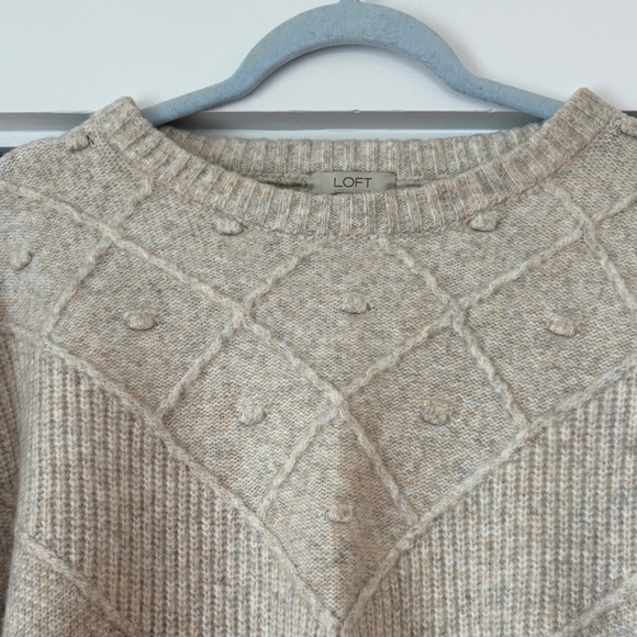 LOFT Taupe Knit Poncho - Picture 3 of 7
